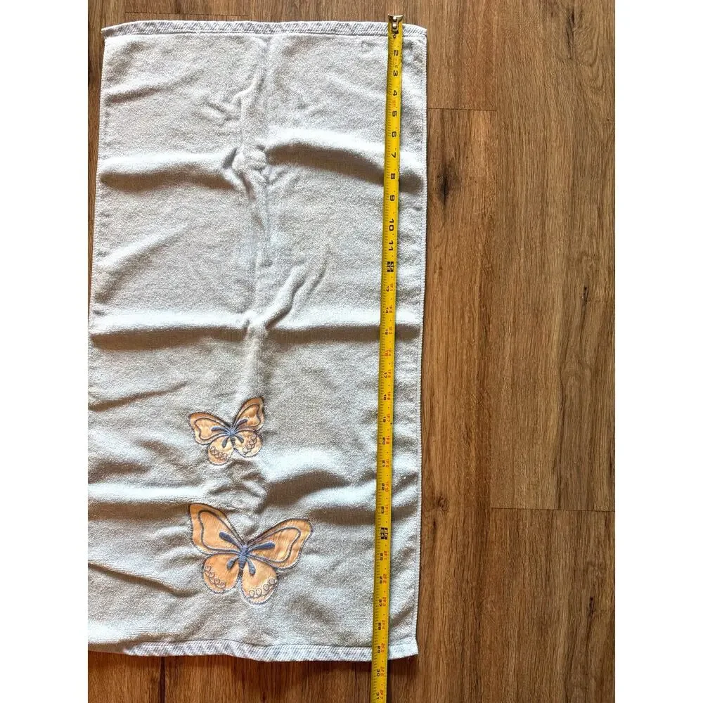 Vintage MCM The Avanti Look Blue Hand Towel with Butterflies USA